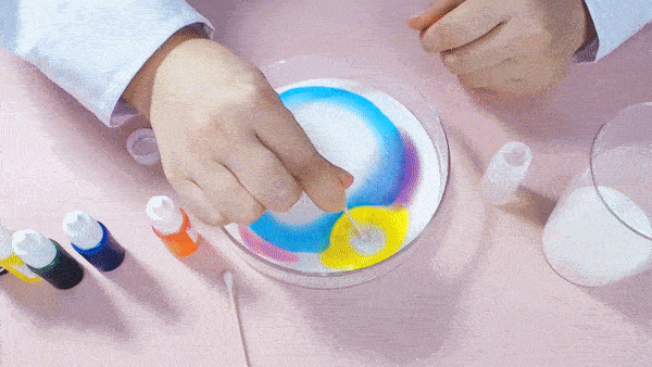 观看视频：炫彩牛奶画实验——学会分类